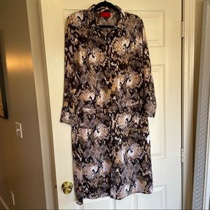 Jennifer Lopez Snakeskin Button Up Dress Size L